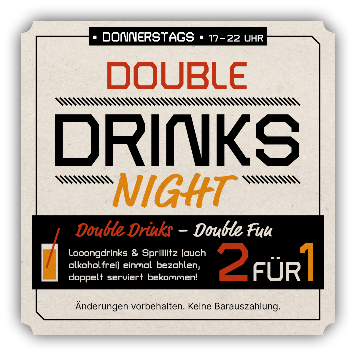 Donnertag DoubleDrinksNight